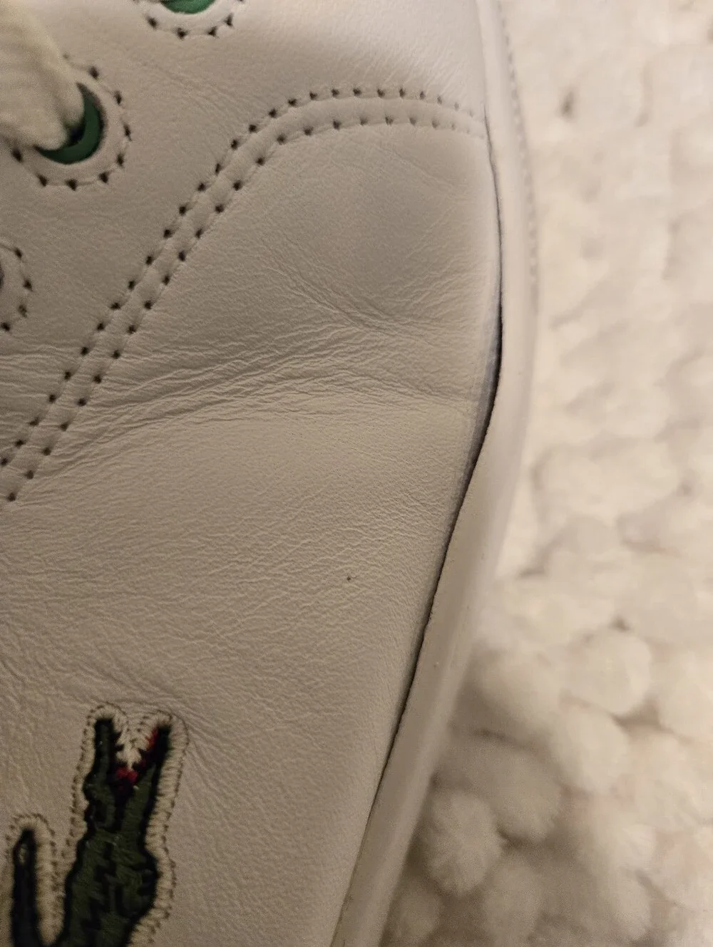 LACOSTE Men's Carnaby Tech (White/Green)  Size 12